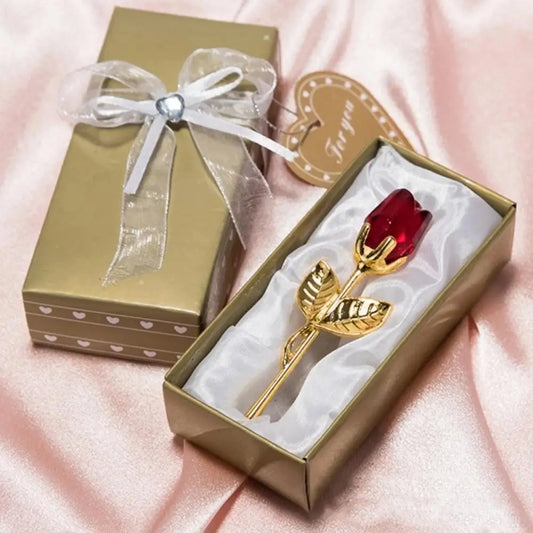 Gouden Roos in Geschenkdoos – Romantisch Valentijnscadeau met Luxe Afwerking