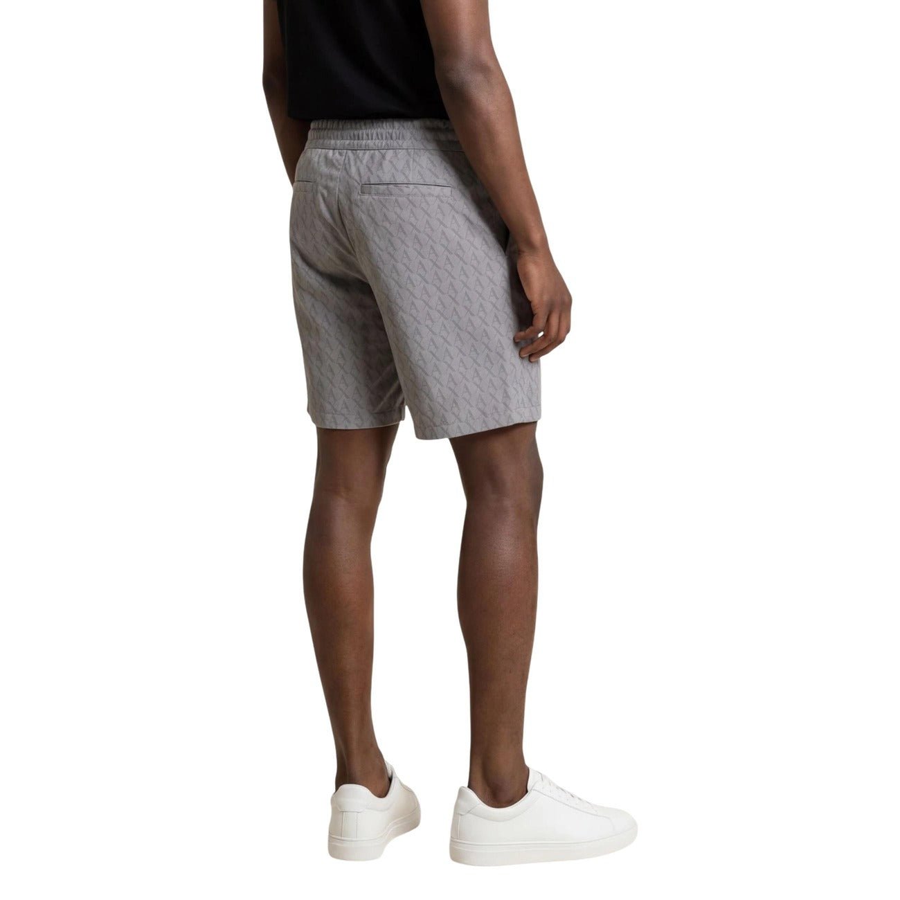 Armani Exchange Sweatshort Heren – Lichtgrijze Premium Short met Patroon - Zenvogue.
