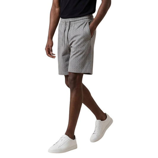 Armani Exchange Sweatshort Heren – Lichtgrijze Premium Short met Patroon - Zenvogue.