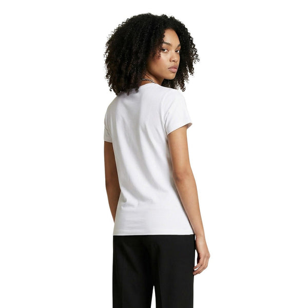 Armani Exchange Dames T-shirt Wit - Klassiek Zwart Logo