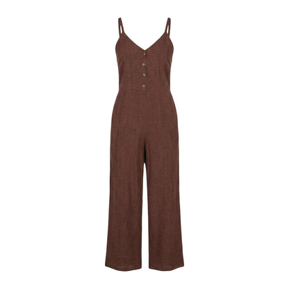 Artigli Dames Jumpsuit Bruin – Elegante Wide Leg Jumpsuit - Zenvogue.