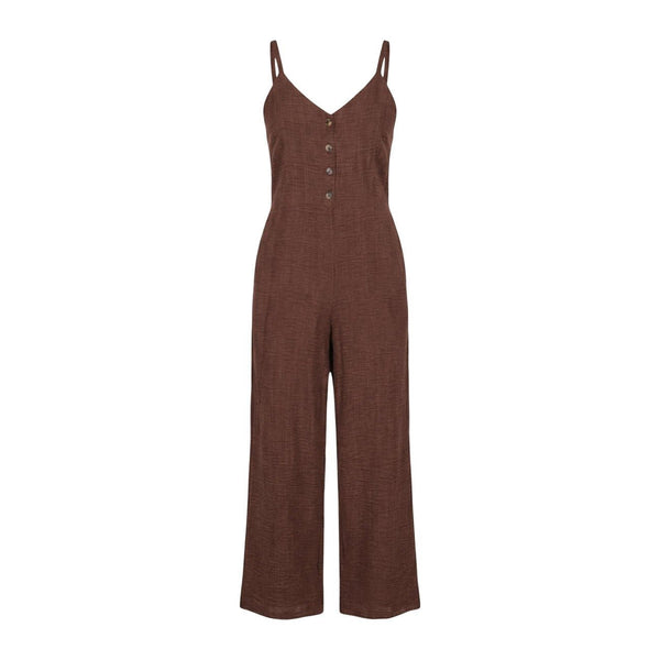 Artigli Dames Jumpsuit Bruin – Elegante Wide Leg Jumpsuit