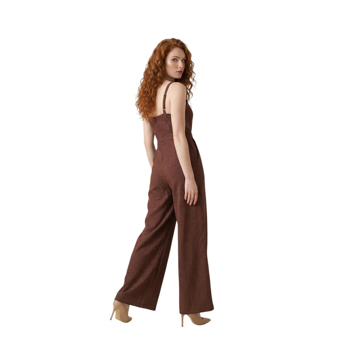 Artigli Dames Jumpsuit Bruin – Elegante Wide Leg Jumpsuit - Zenvogue.