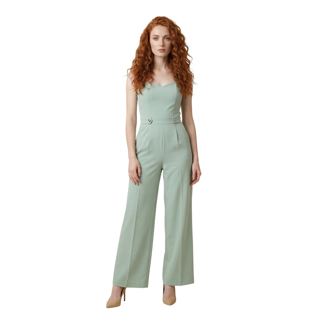 Artigli Elegante Dames Jumpsuit – Mintgroene Wide Leg Jumpsuit - Zenvogue.