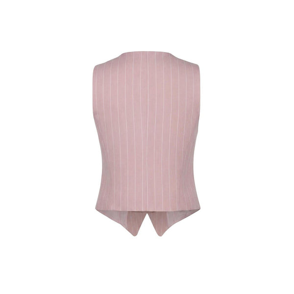 Artigli Roze Pinstripe Gilet Dames – Double Breasted