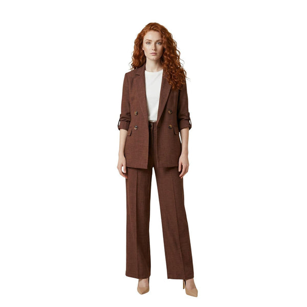 Artigli Dames Blazer Bruin – Double Breasted Tailored Fit