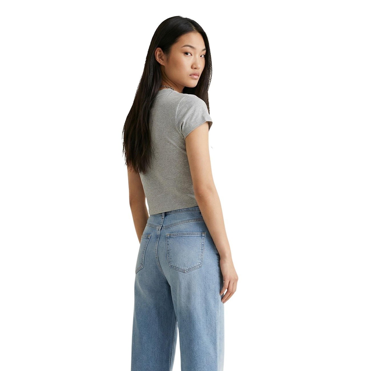 Calvin Klein Dames Crop Top - Mouwloos met Logo - Grijs & Blauw - Premium Katoen - Zenvogue.