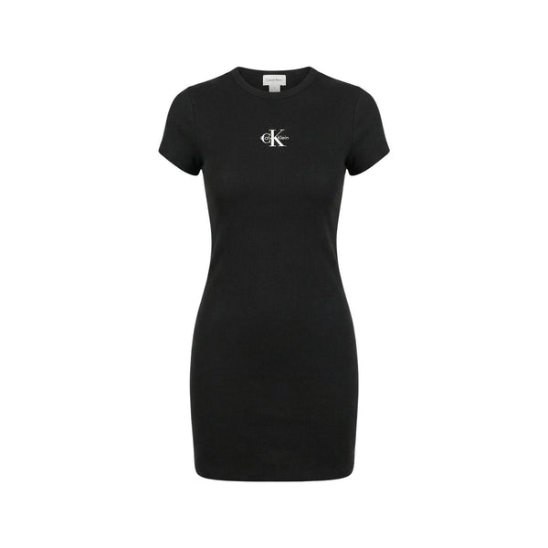 Calvin Klein Dames Jurk Zwart – Aansluitende CK Mini Jurk