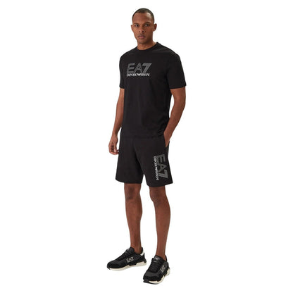 EA7 Emporio Armani Sportshort Heren – Zwarte Logo Short Premium Fit - Zenvogue.