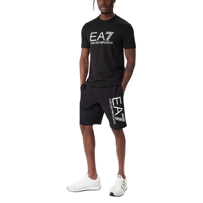 EA7 Emporio Armani Sportshort Heren – Zwarte Logo Shorts Premium Fit - Zenvogue.