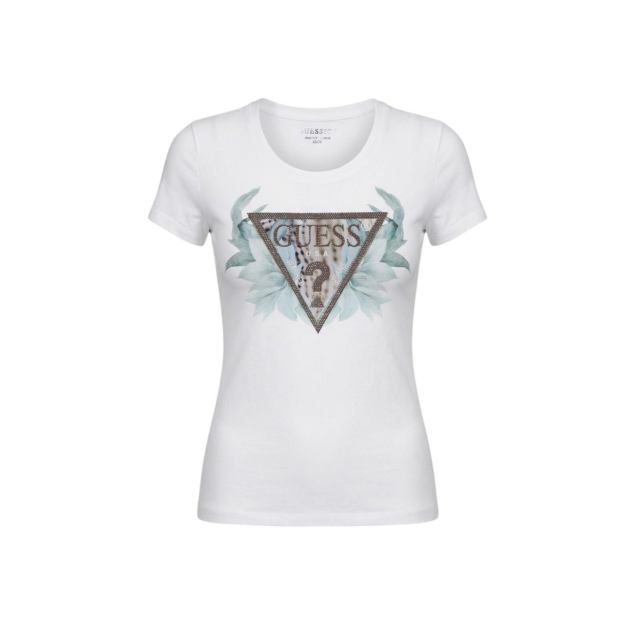 GUESS Dames Logo T-Shirt – Wit Designer T-Shirt - Zenvogue.