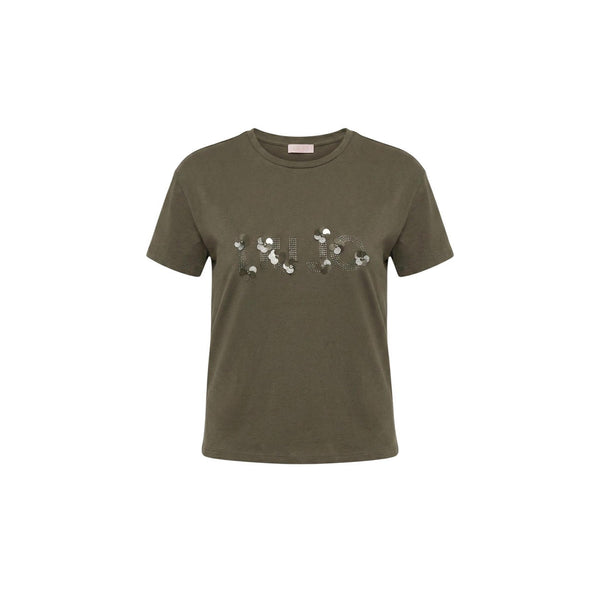 Replay Dames T-Shirt Groen – Cropped Logo Shirt van Katoen