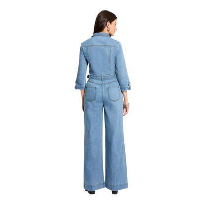 Morgane de Toi Denim Dames Jumpsuit – Wide Leg Jeans Jumpsuit - Zenvogue.