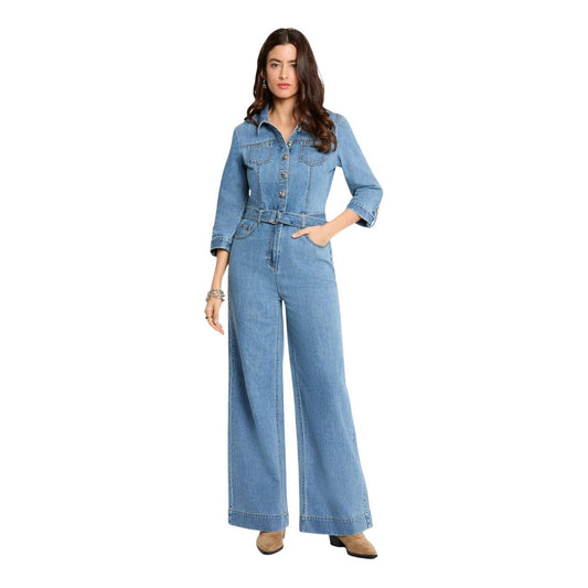 Morgane de Toi Denim Dames Jumpsuit – Wide Leg Jeans Jumpsuit - Zenvogue.