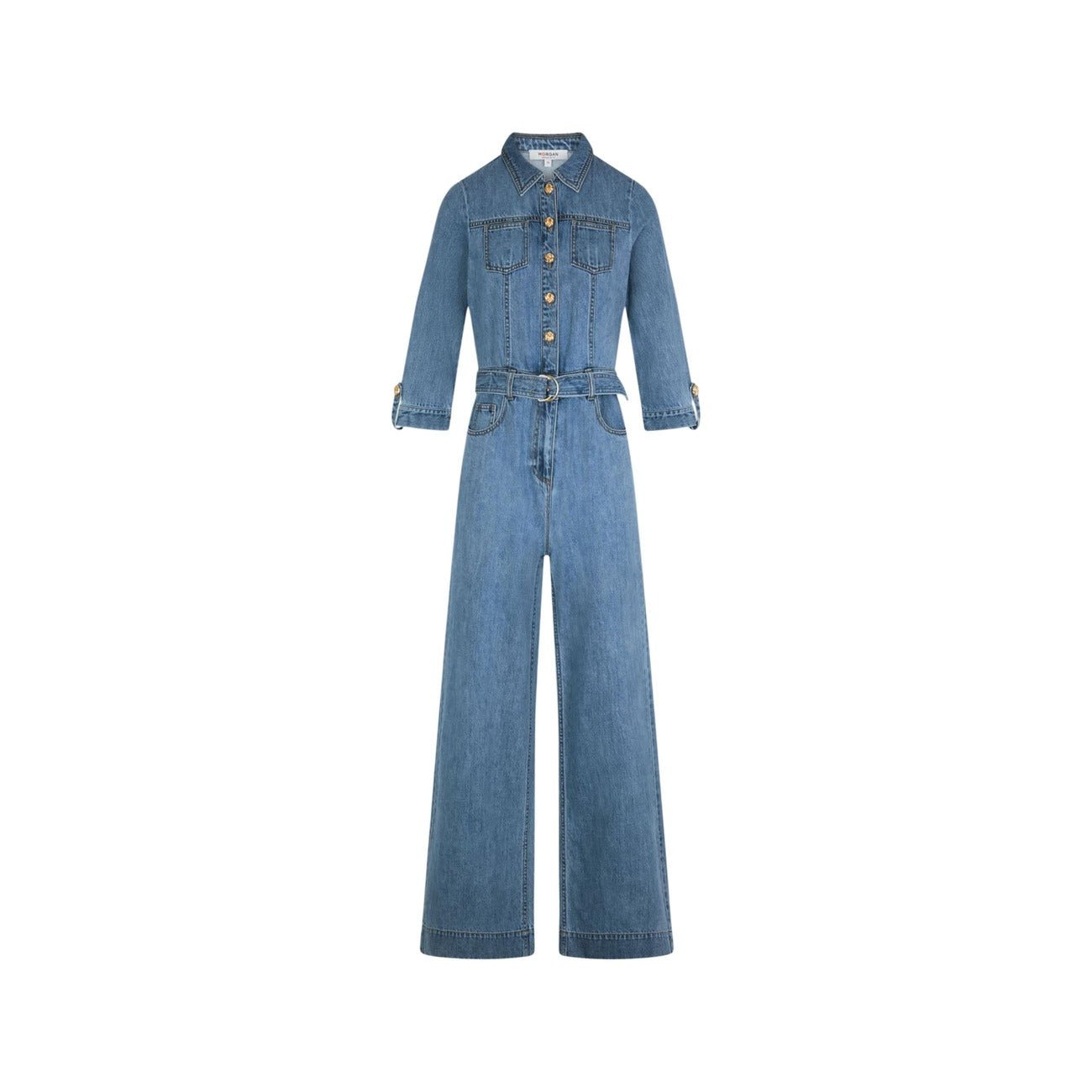 Morgane de Toi Denim Dames Jumpsuit – Wide Leg Jeans Jumpsuit - Zenvogue.