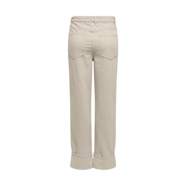 ONLY Dames Broek Beige – High Waist Straight Fit