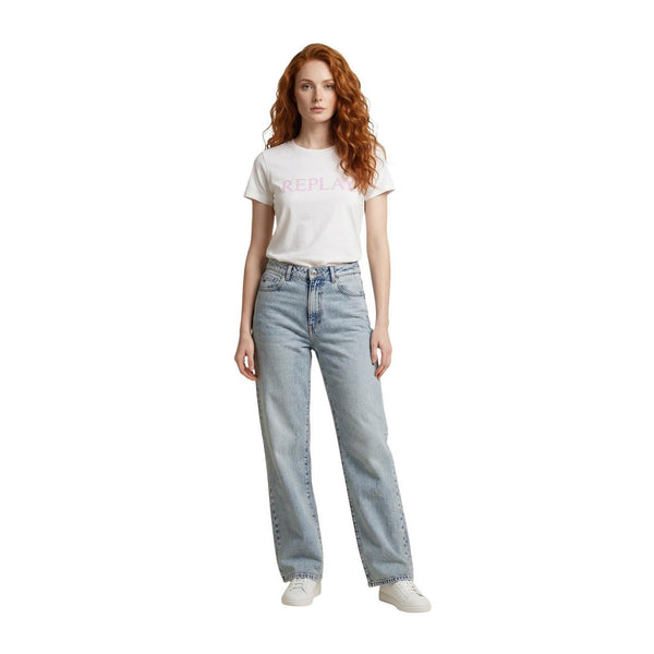 Replay Dames T-Shirt Wit – Katoen Basic met Logo