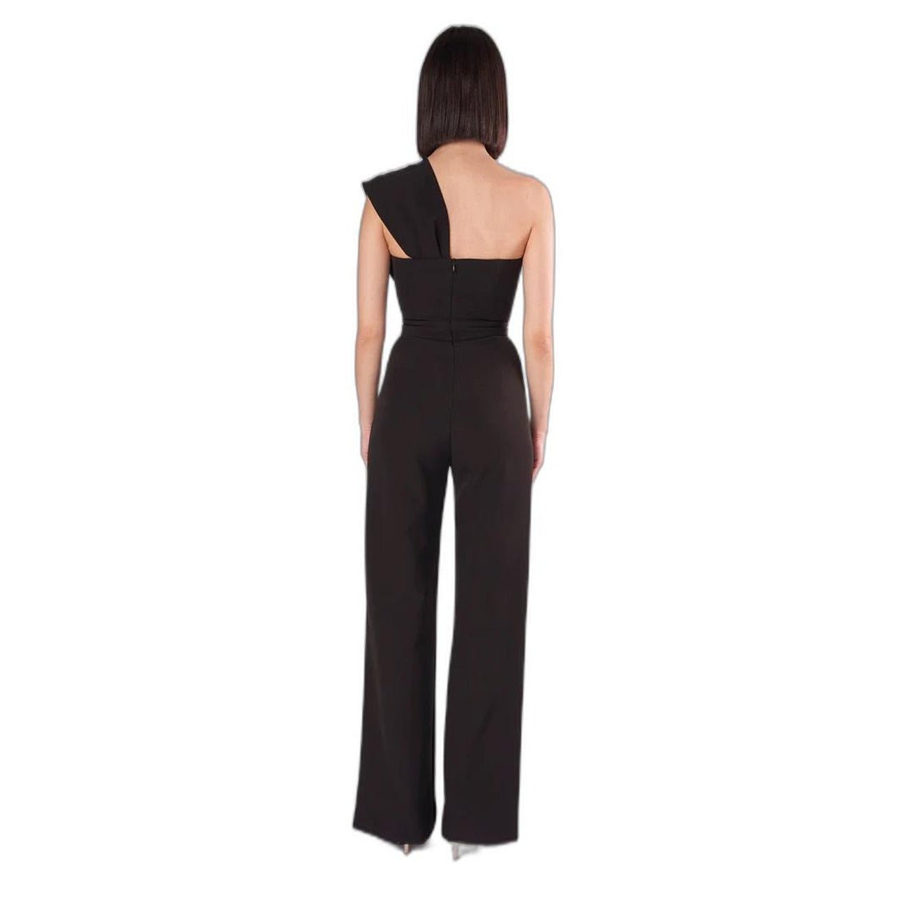 Silence One - Shoulder Dames Jumpsuit – Elegante Zwarte Jumpsuit - Zenvogue.