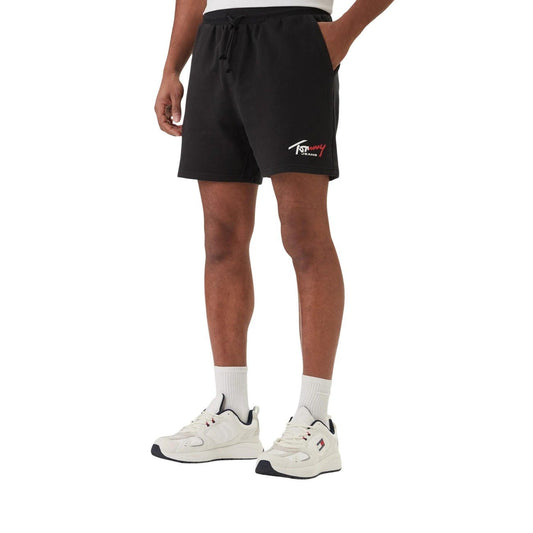 Tommy Hilfiger Sweatshort Heren – Zwarte Comfort Short met Logo Premium Fit - Zenvogue.