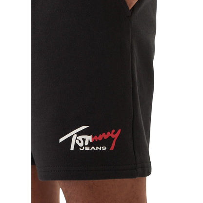 Tommy Hilfiger Sweatshort Heren – Zwarte Comfort Short met Logo Premium Fit - Zenvogue.