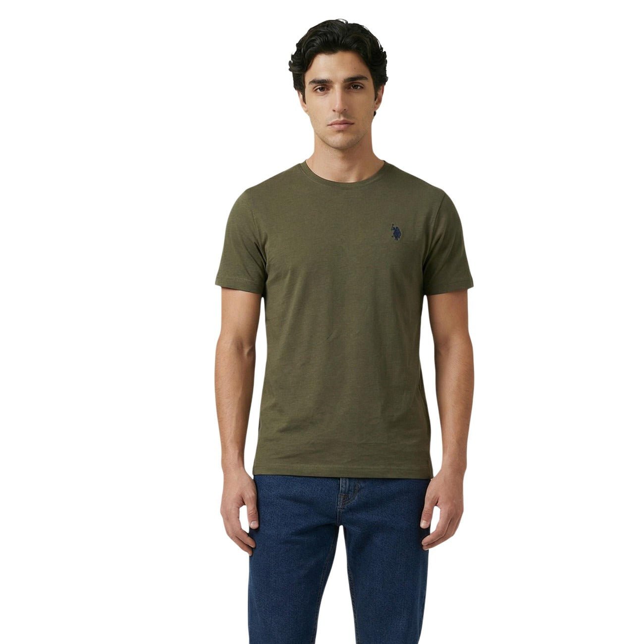 U.S. Polo Assn. T-Shirt Heren – Groen Basic Shirt met Logo Premium Fit - Zenvogue.