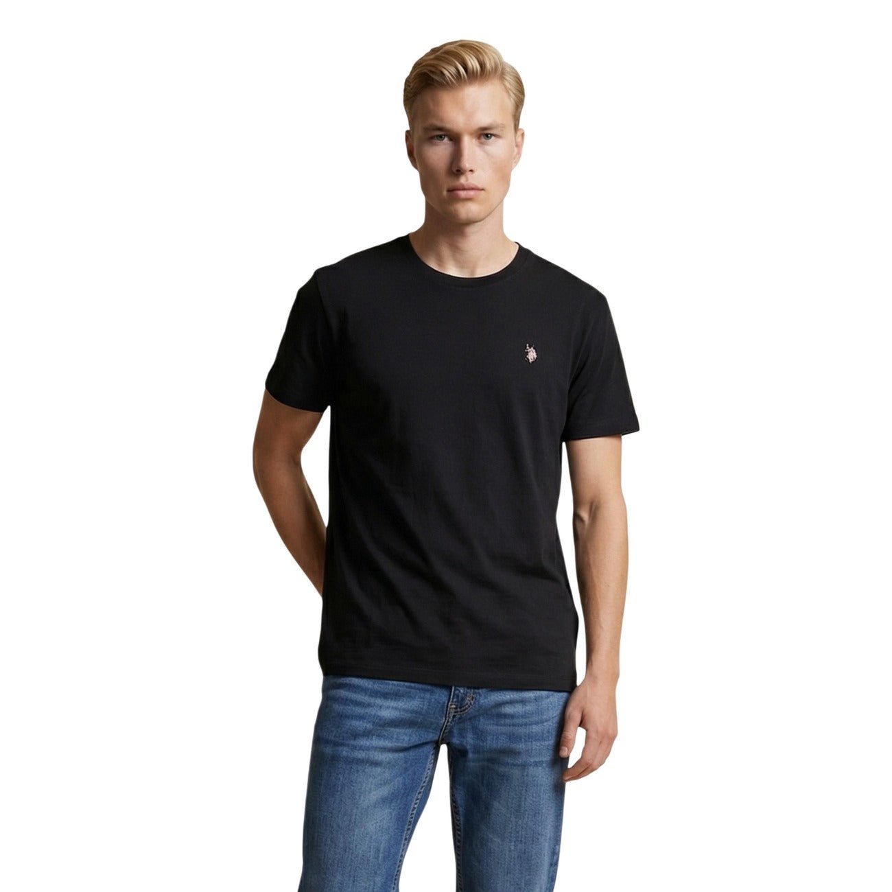 U.S. Polo Assn. T-Shirt Heren – Zwart Basic Shirt met Logo Premium Fit - Zenvogue.