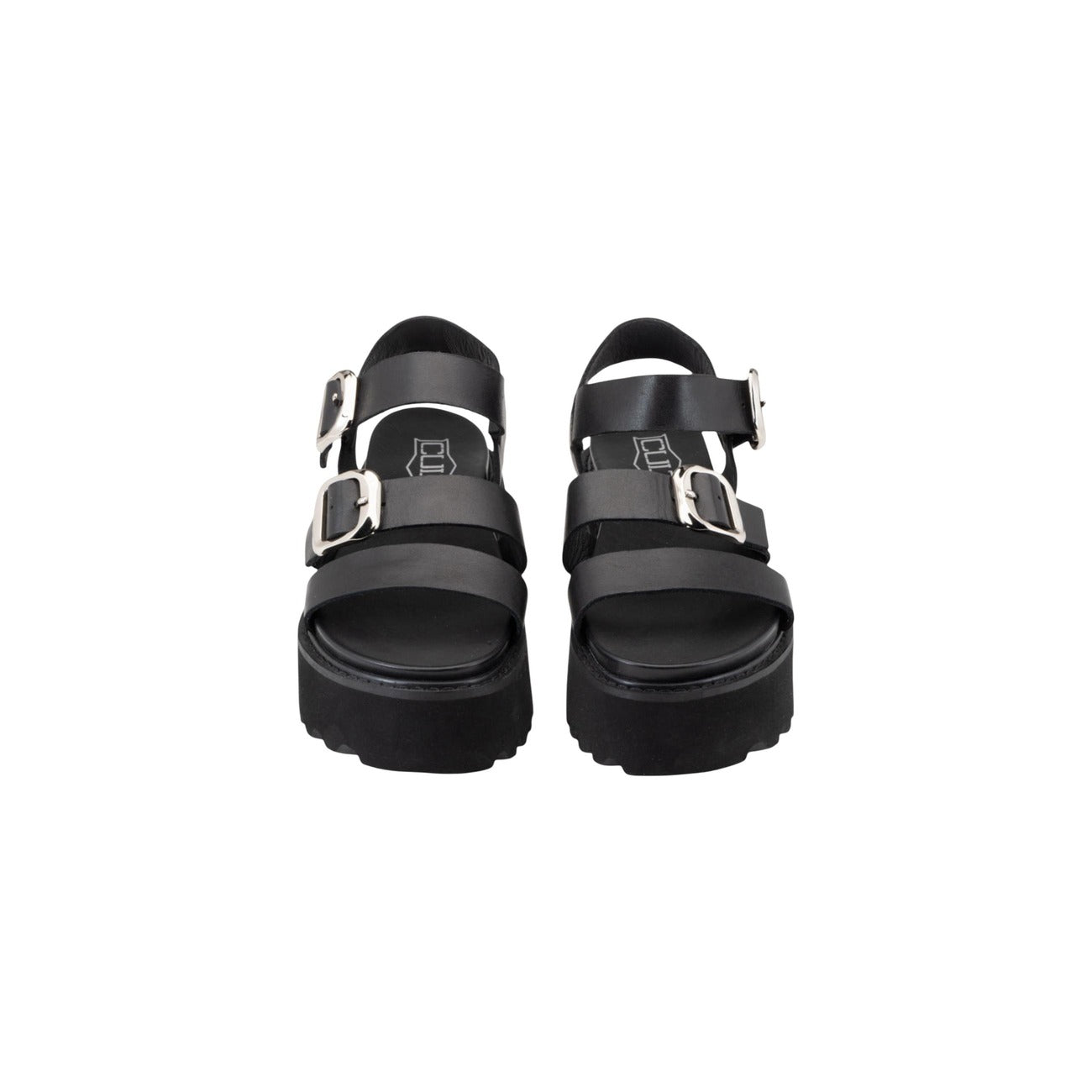 Cult zwarte platform sandalen met gespen dames