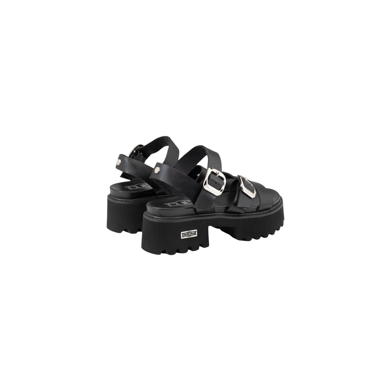 Cult zwarte platform sandalen met gespen dames